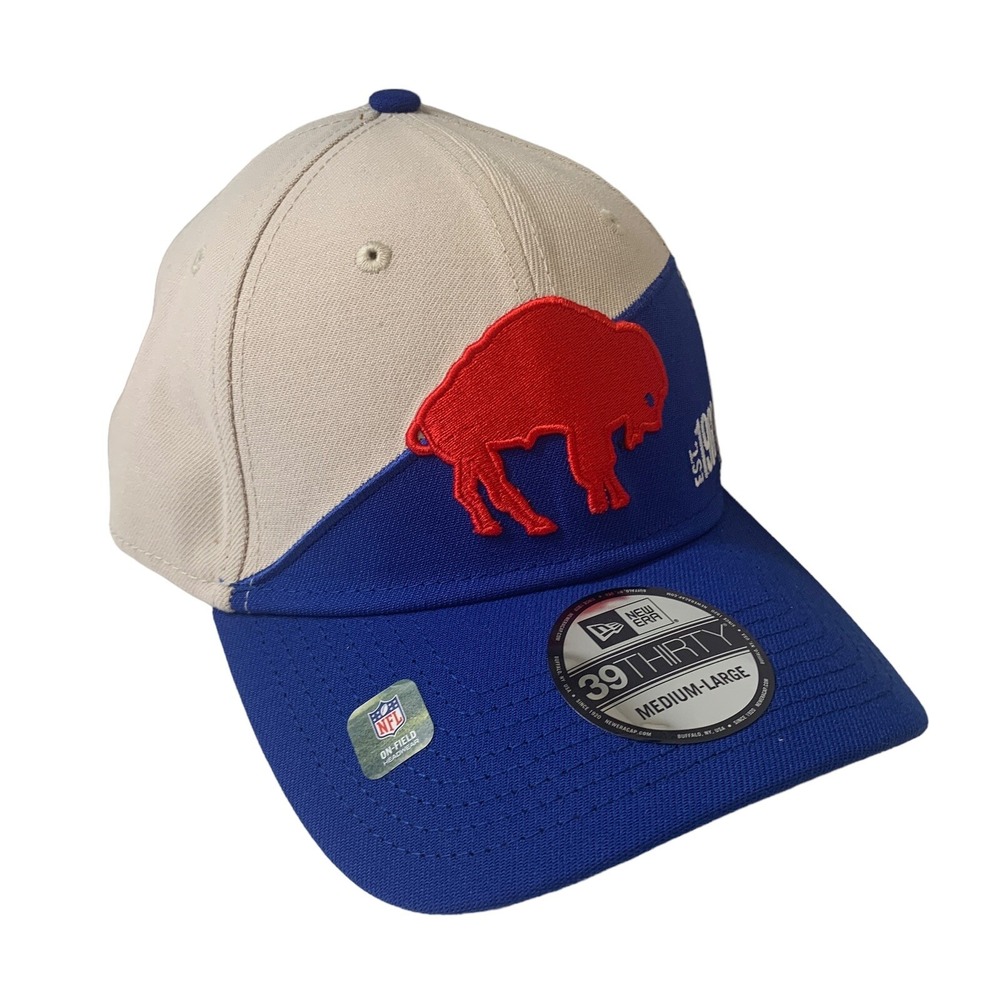 Buffalo Bills New Era 39THIRTY NFL Retro Logo Sideline Stretch Hat Medium/Large